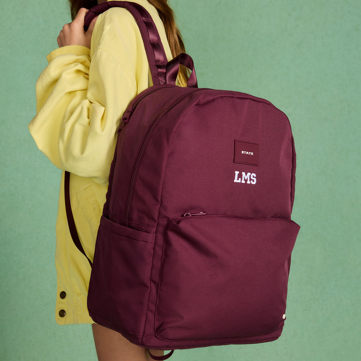 Reed Backpack Recycled Polycanvas Burgundy | State Bags Great Value