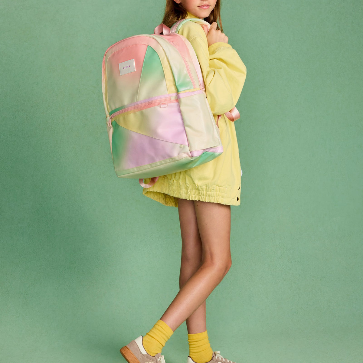 Kane Kids Large Backpack Metallic Tie Dye Patchwork | State Bags Special Offer