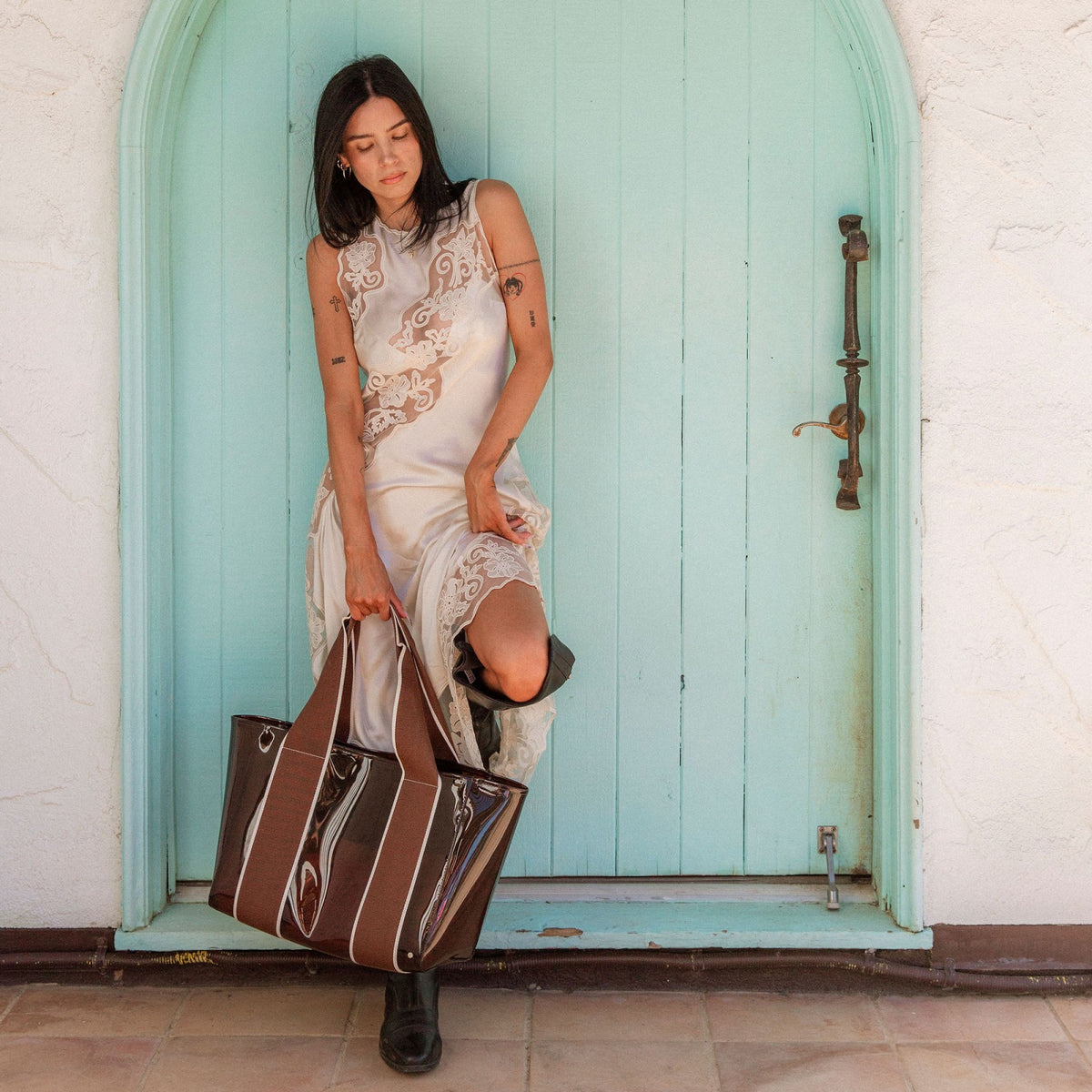 Wellington Cabana Tote TPU Brown | State Bags Classic