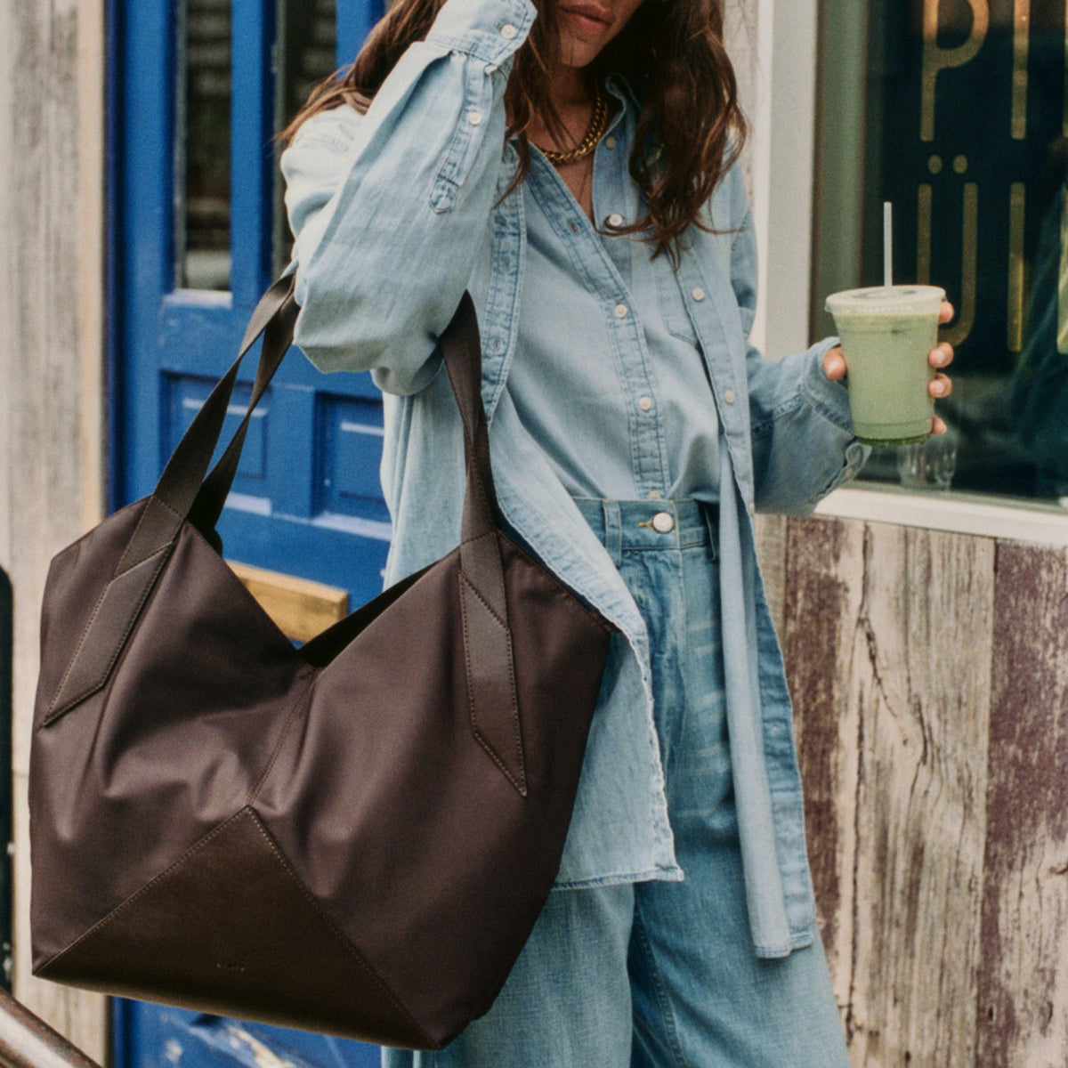 Beverly Tote Recycled Nylon Brown | State Bags Best Price