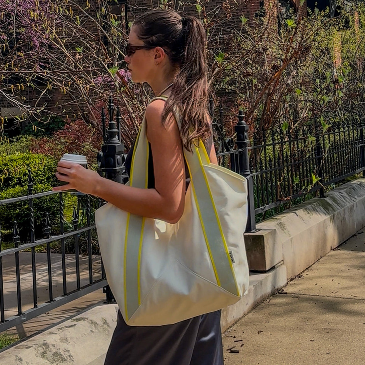 Beverly Tote Cotton Canvas Pristine | State Bags Customer Favorite