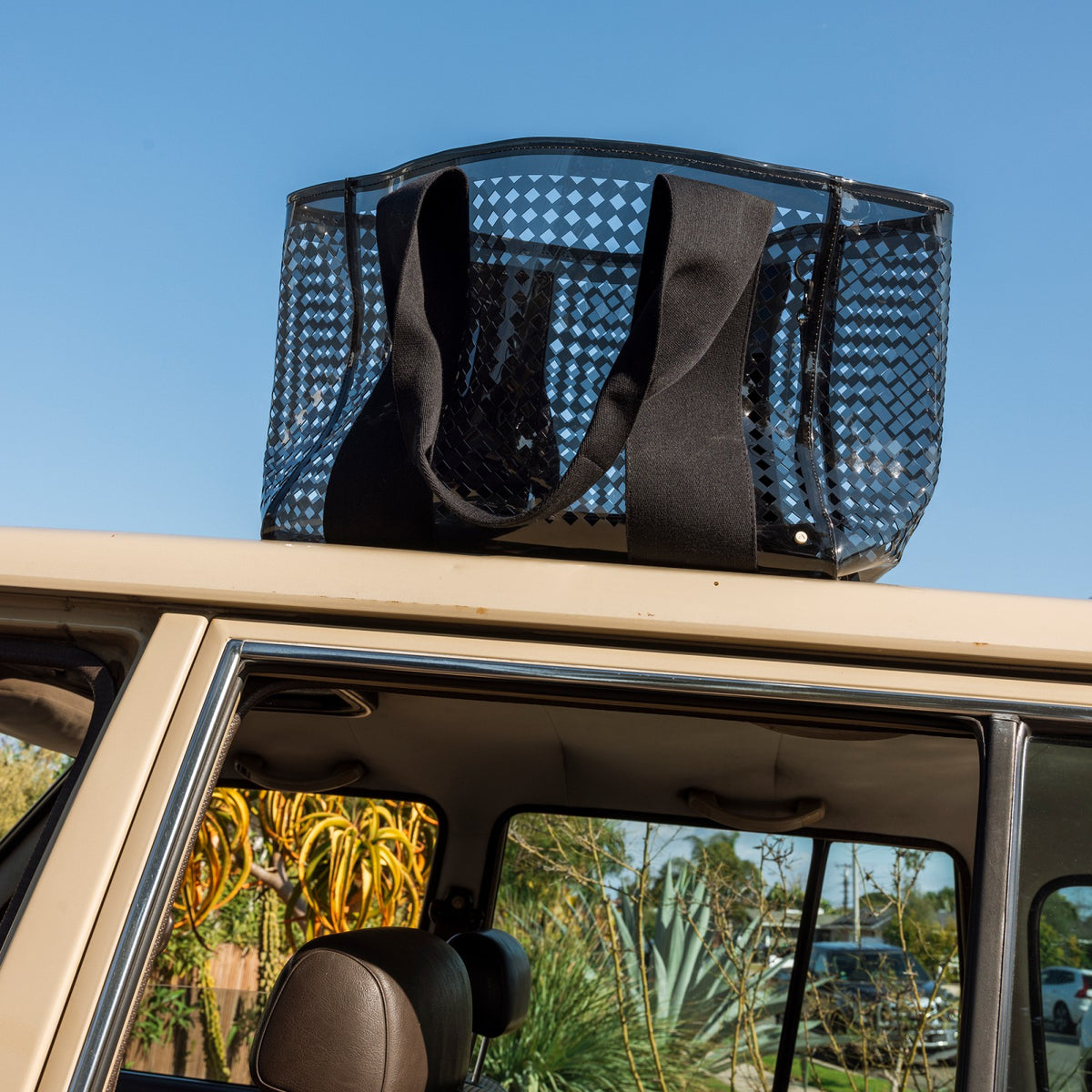 Wellington Cabana Tote Black Perforated TPU | State Bags Signature