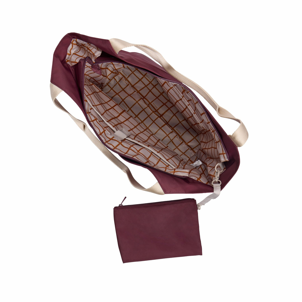 Beverly Tote Recycled Nylon Burgundy | State Bags Special Offer