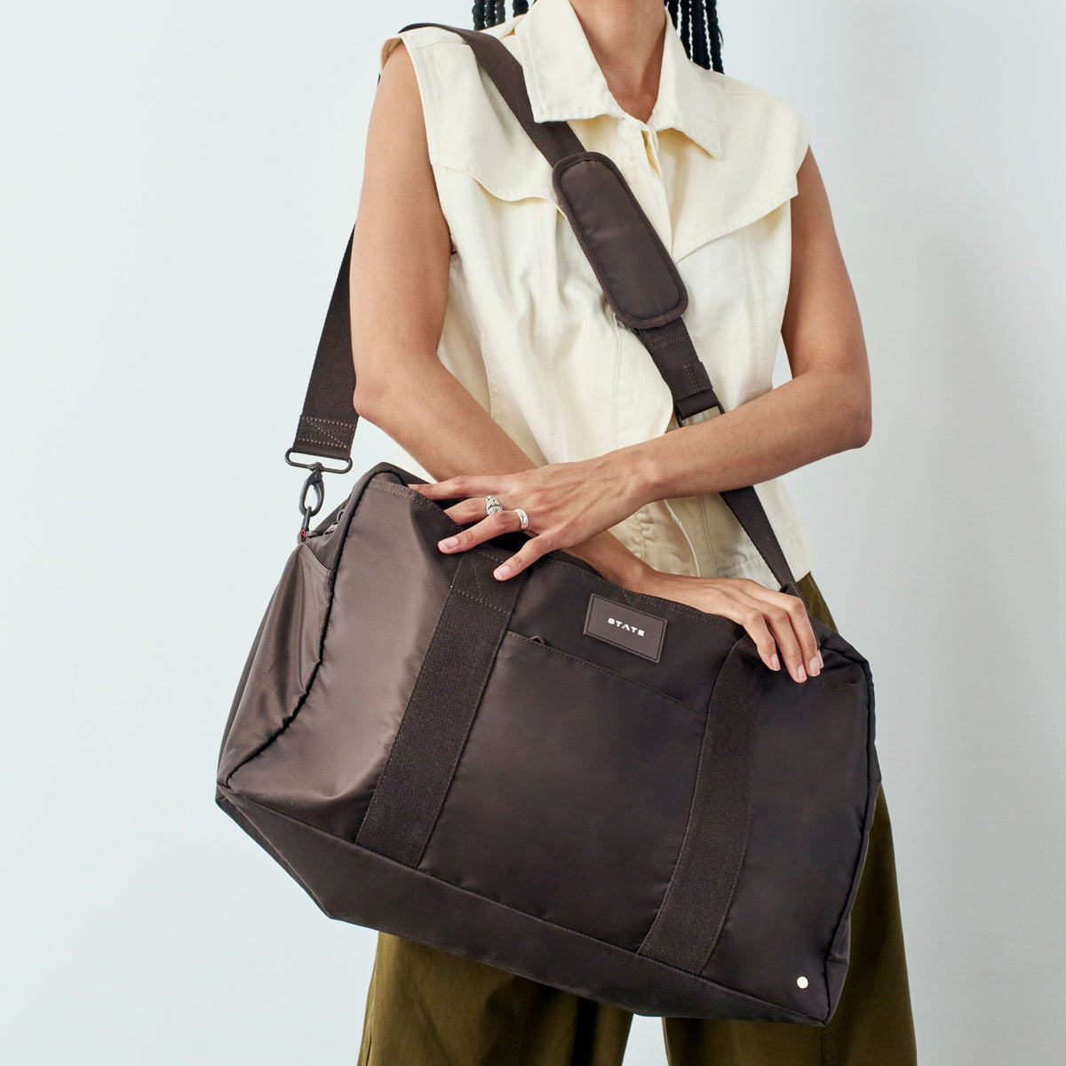 Wellington Weekender Nylon Brown | State Bags Classic