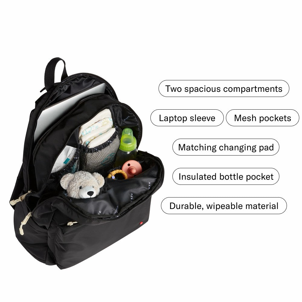 Lorimer Diaper Bag Backpack Nylon Black | State Bags Classic