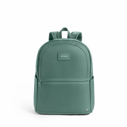 Evans Double Pocket Backpack Recycled Nylon Olive | State Bags Best Seller
