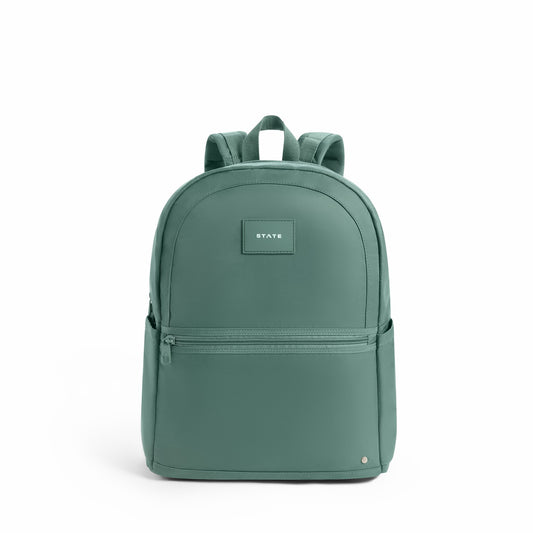 Evans Double Pocket Backpack Recycled Nylon Olive | State Bags Best Seller
