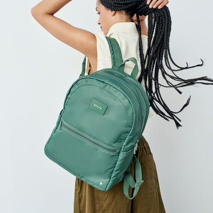 Evans Double Pocket Backpack Recycled Nylon Olive | State Bags Best Seller
