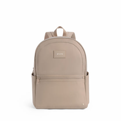 Evans Double Pocket Backpack Recycled Nylon Sand | State Bags Everyday
