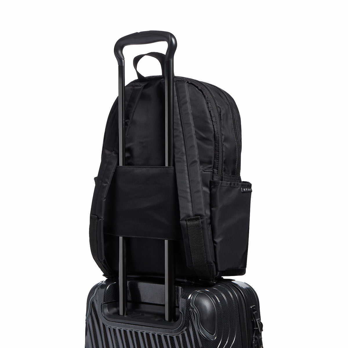 Evans Double Pocket Backpack Nylon Navy | State Bags Recommended