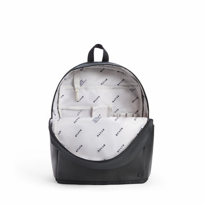 Evans Double Pocket Backpack Recycled Nylon Black | State Bags Best Price