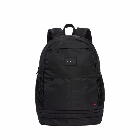 Lenox with Shoe Pocket Backpack Nylon Black | State Bags Featured