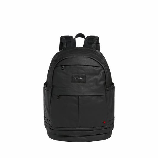 Lenox with Shoe Pocket Backpack Coated Canvas Black | State Bags Smart Buy