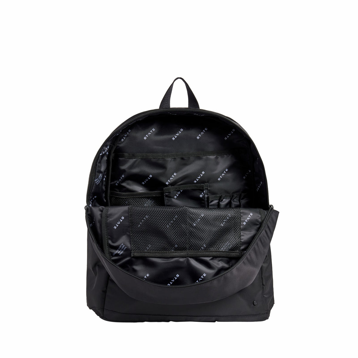 Evans Double Pocket Large Backpack Nylon Black | State Bags Best Seller