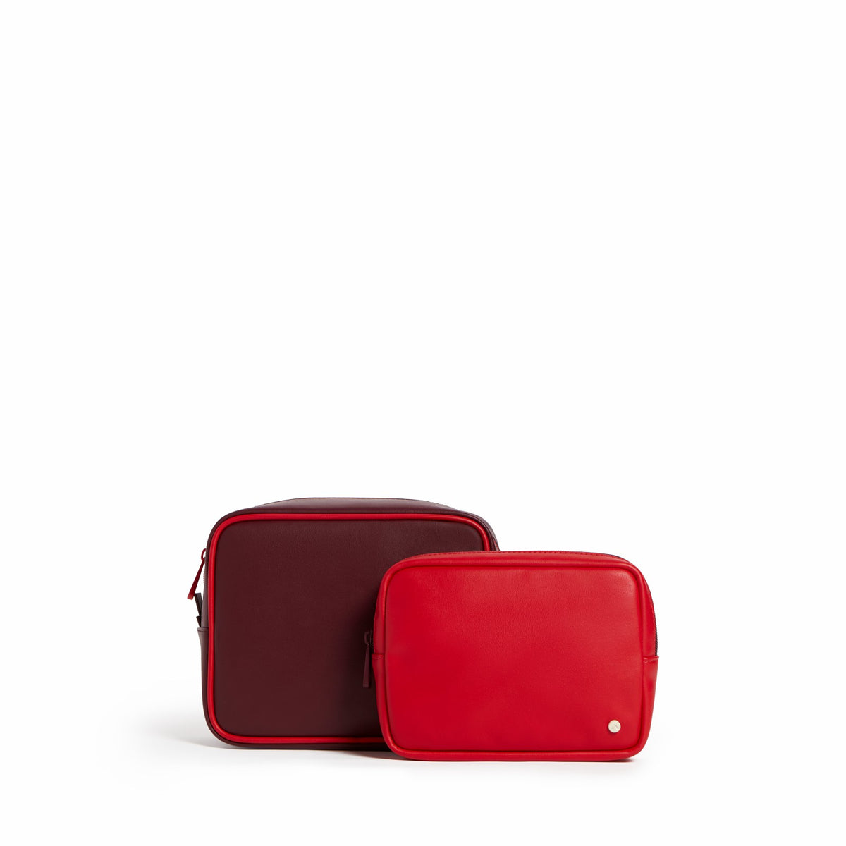 Travel Pouch Set of Two Vegan Leather Burgundy | State Bags Discount