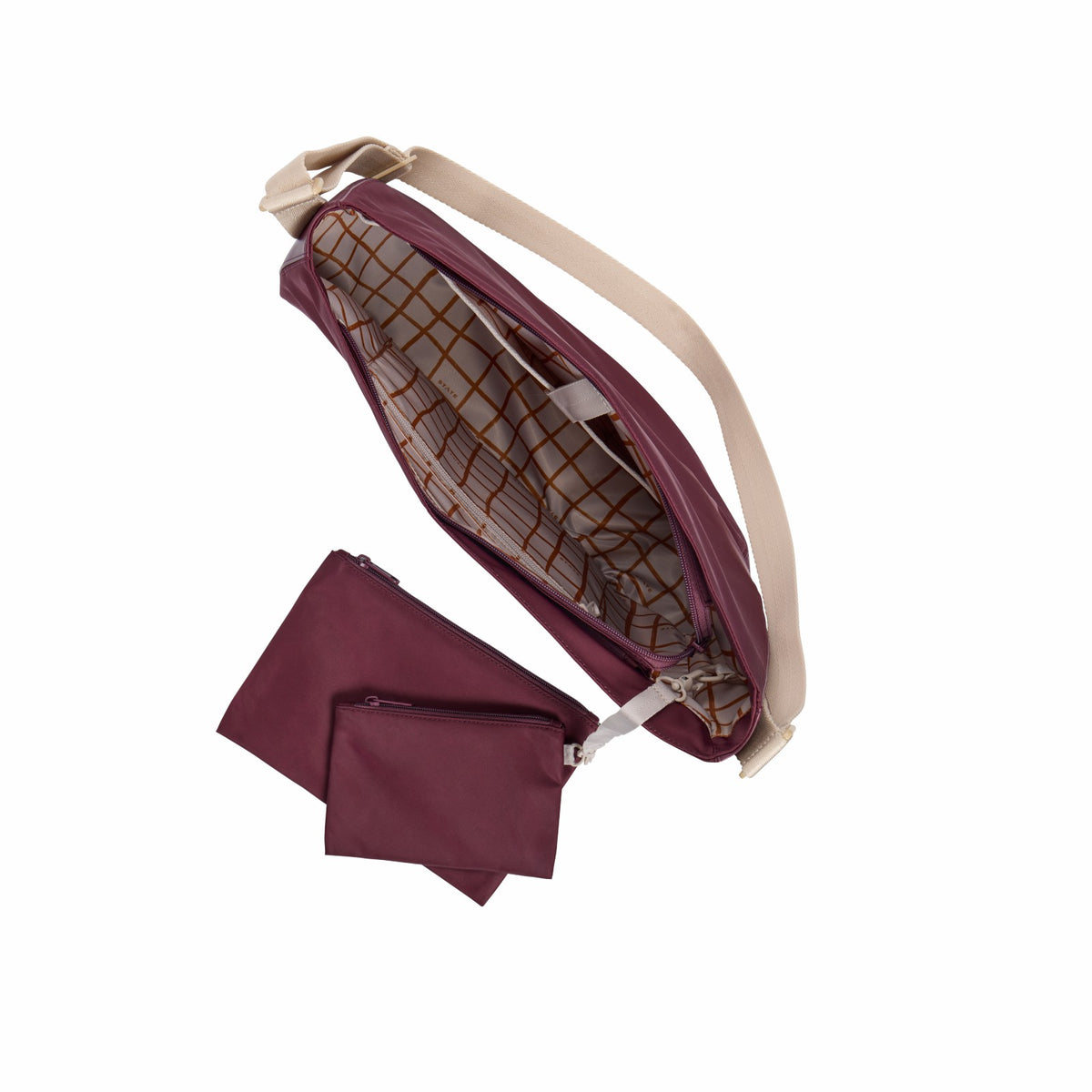 Luna Crossbody Recycled Nylon Burgundy | State Bags Premium
