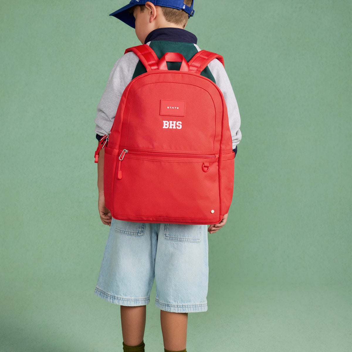 Kane Kids Backpack Recycled Polycanvas Red | State Bags Signature