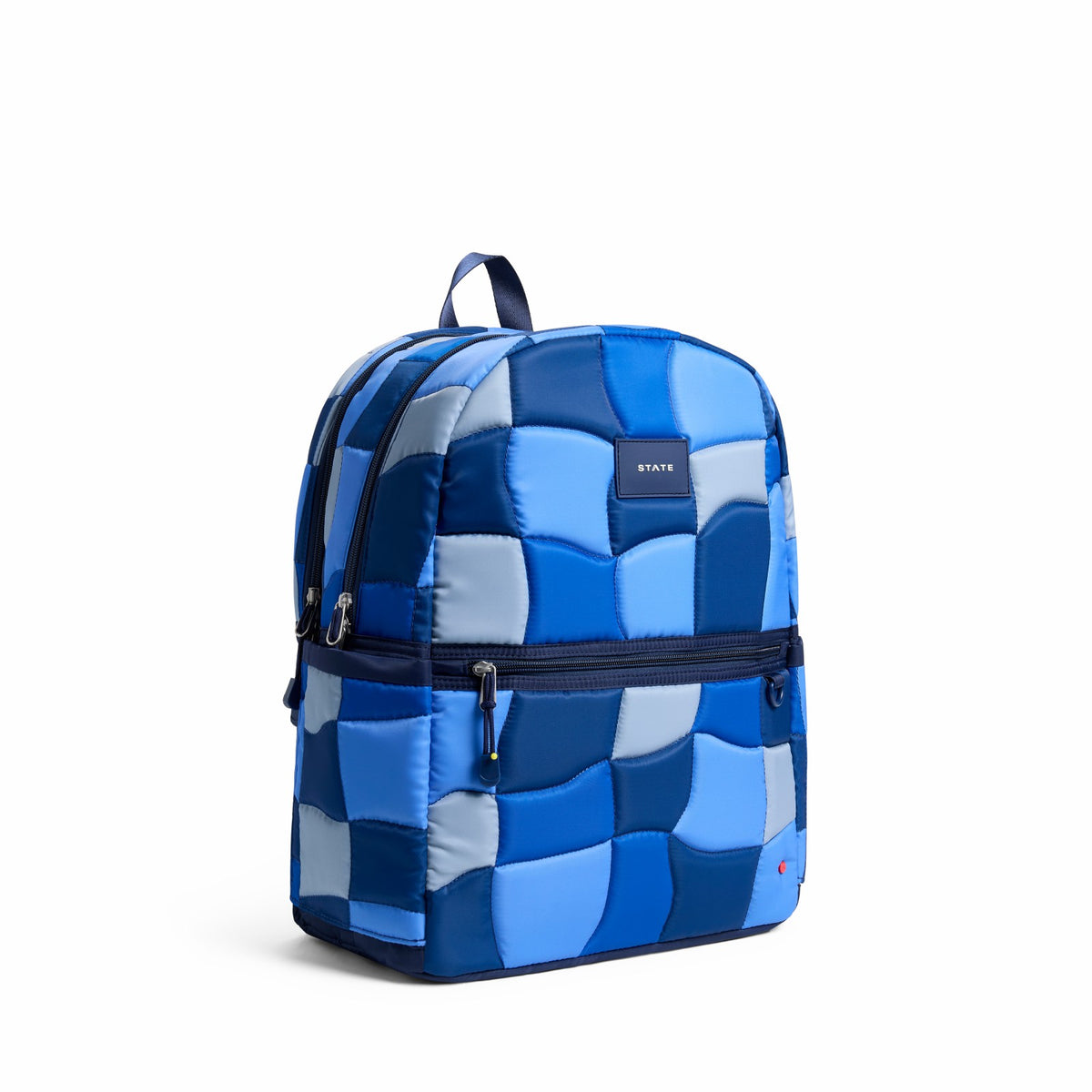 Kane Kids Large Backpack Nylon Puffer Blue Puffer Check | State Bags Trusted
