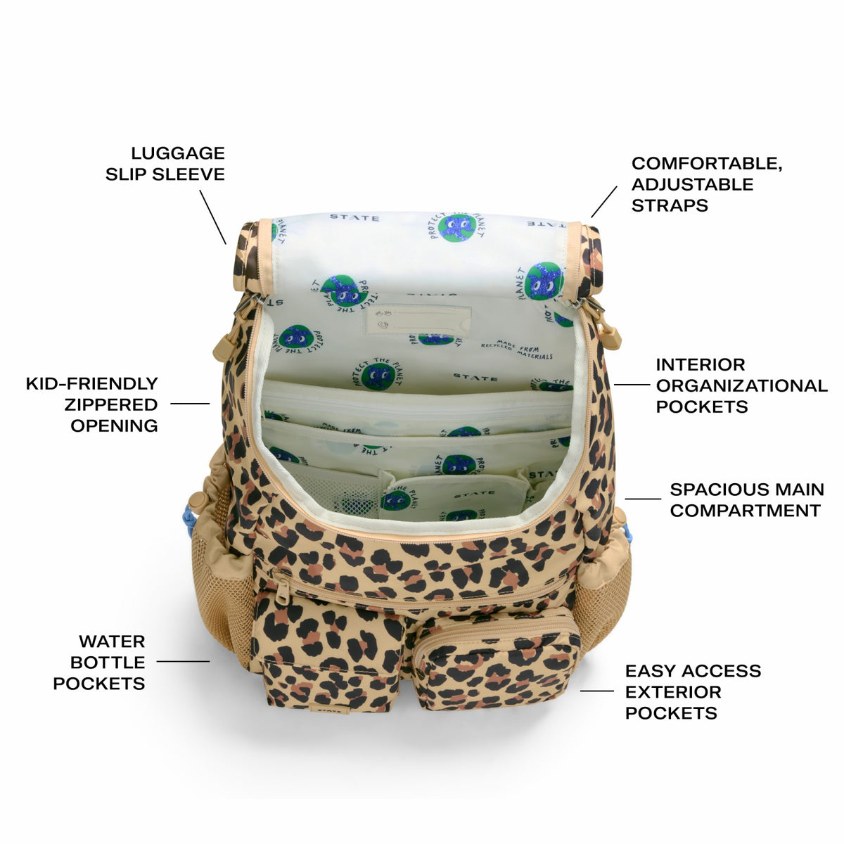 Charlie Rucksack Nylon Leopard | State Bags Top Pick