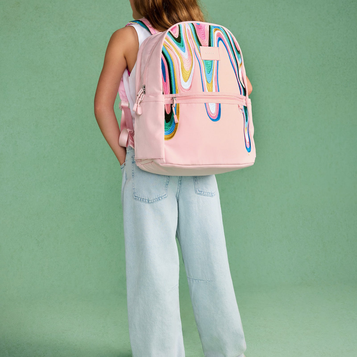 Kane Kids Double Pocket Backpack Recycled Poly Canvas Paint Wave | State Bags Everyday