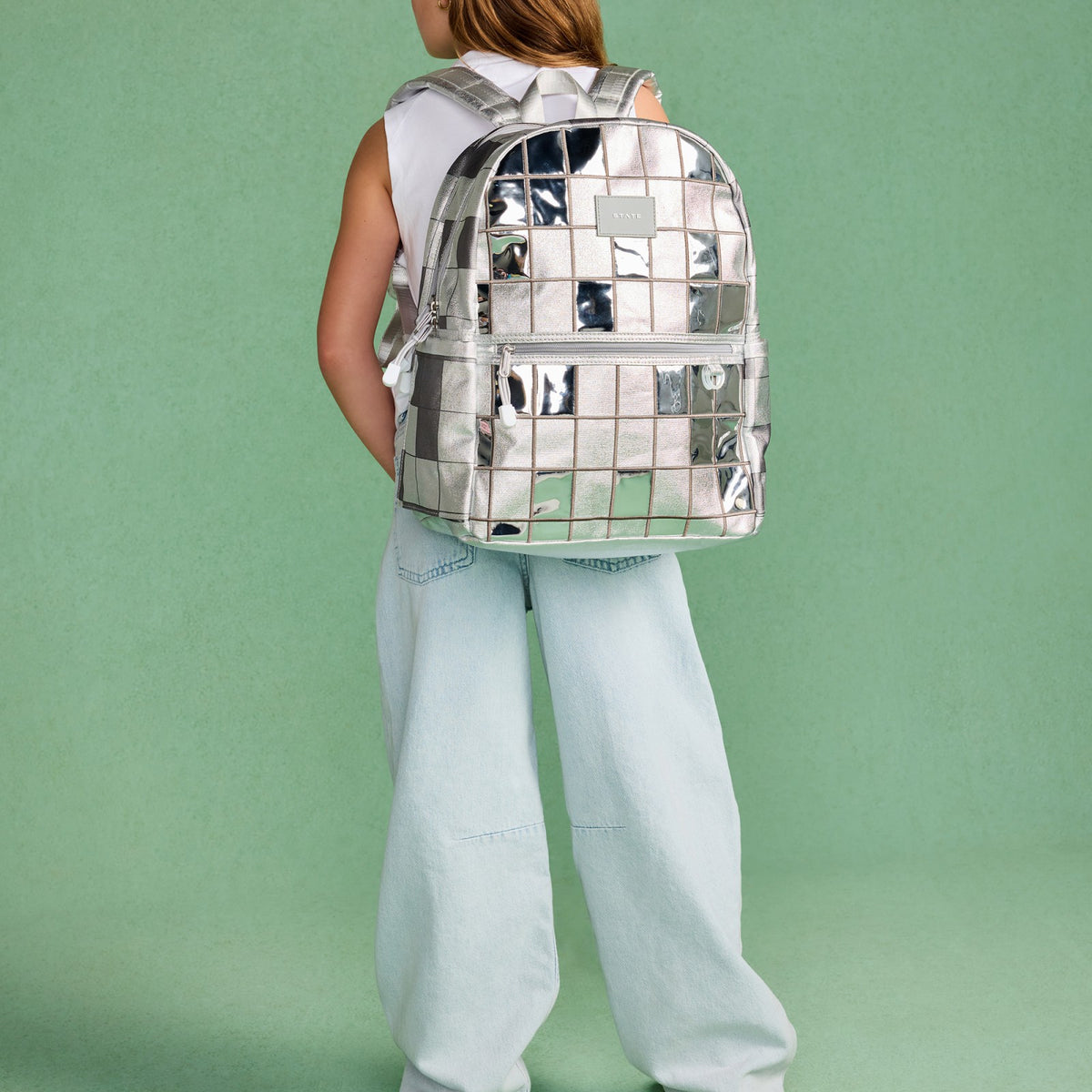 Kane Double Pocket Backpack Metallic Discoballs | State Bags Trending