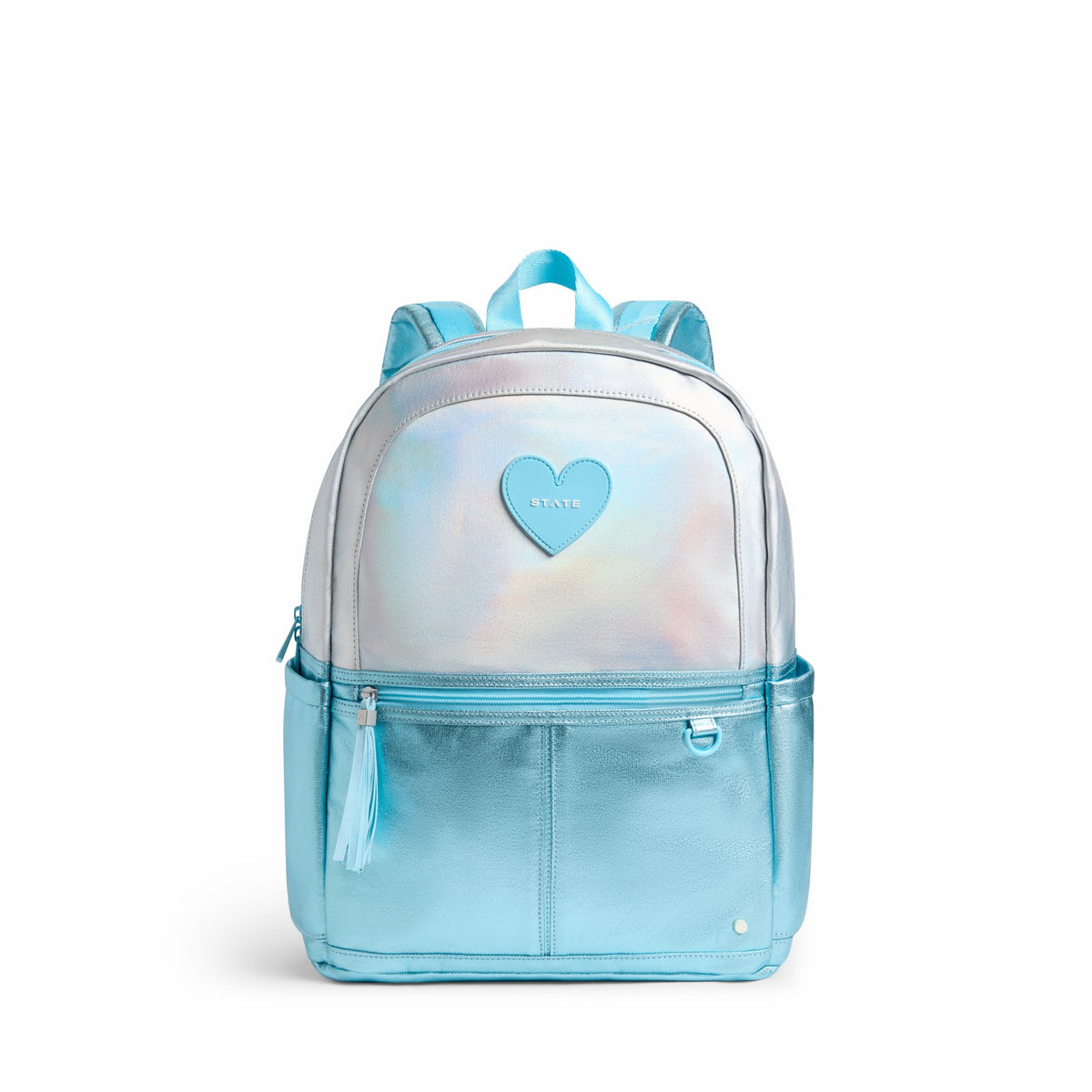 Kane Double Pocket Backpack Metallic Blue Irisdescent | State Bags Premium