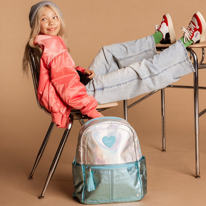 Kane Double Pocket Backpack Metallic Blue Irisdescent | State Bags Premium