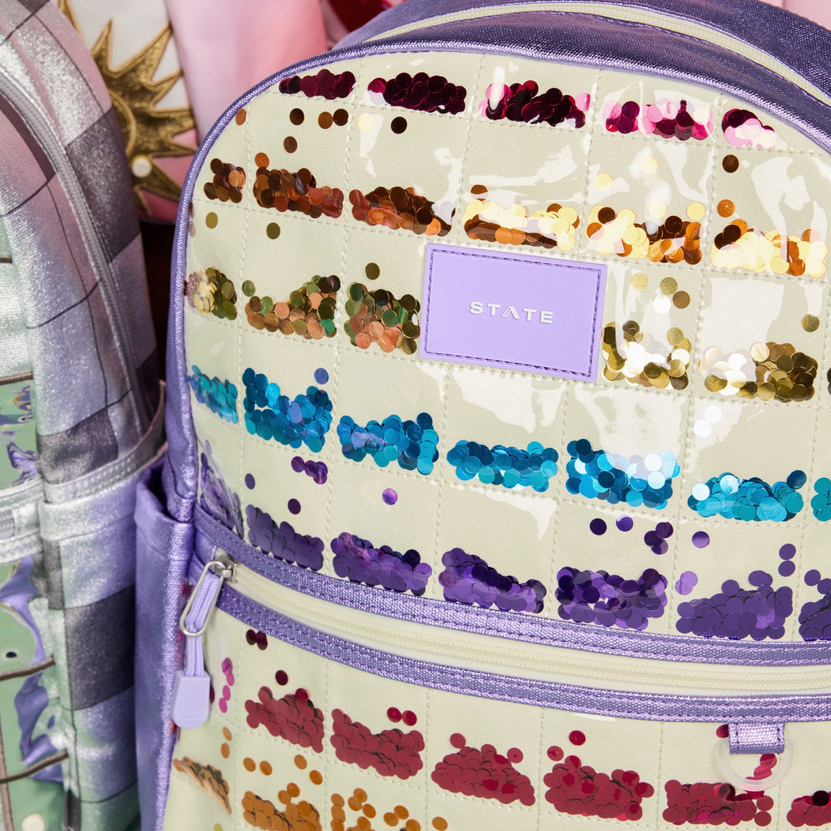 Kane Kids Backpack Lilac Quilted Sequins | State Bags Exclusive