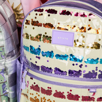 Kane Kids Backpack Lilac Quilted Sequins | State Bags Exclusive
