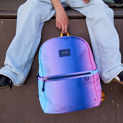 Kane Kids Large Backpack Recycled Poly Canvas Blue/Pink Gradient | State Bags Customer Favorite