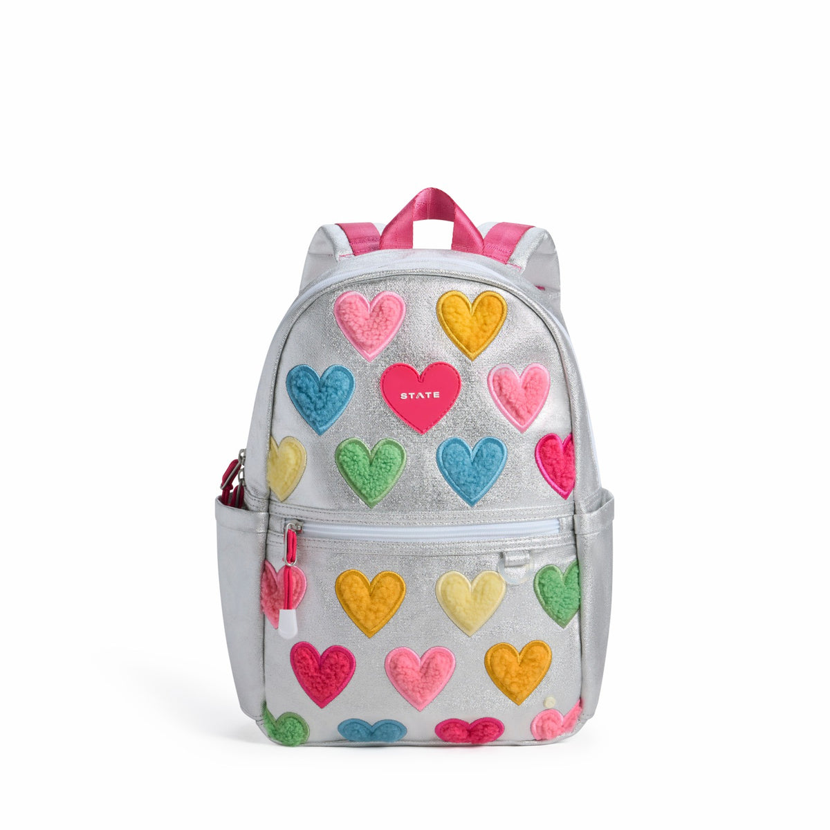 Kane Mini Backpack Metallic Happy Fuzzy Hearts | State Bags Trusted