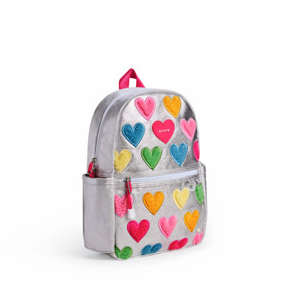 Kane Mini Backpack Metallic Happy Fuzzy Hearts | State Bags Trusted