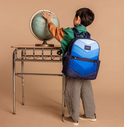 Kane Kids Backpack Nylon Puffer Blue Chevron | State Bags Great Value