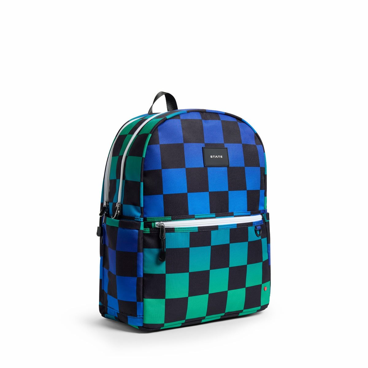 Kane Kids Large Backpack Recycled Poly Canvas Blue Check | State Bags Hot Sale