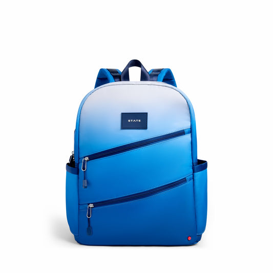 Kane Kids Double Pocket Nylon Blue Gradient Diagonal Zipper | State Bags Quality