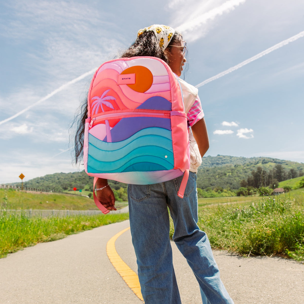 Kane Kids Large Backpack Nylon Puffer Sunset | State Bags Deals