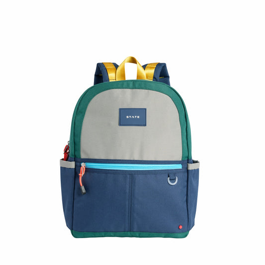 Kane Kids Backpack Polyester Canvas Green/Navy | State Bags Discount