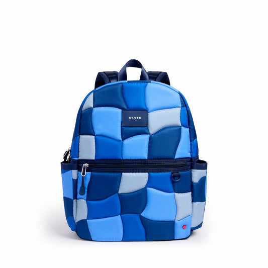 Kane Kids Double Pocket Nylon Puffer Blue Puffer Check | State Bags Latest