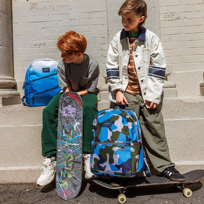 Kane Kids Large Backpack Nylon Blue Gradient Diagonal Zipper | State Bags Quality