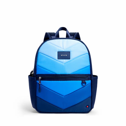 Kane Kids Double Pocket Nylon Puffer Blue Chevron | State Bags Premium