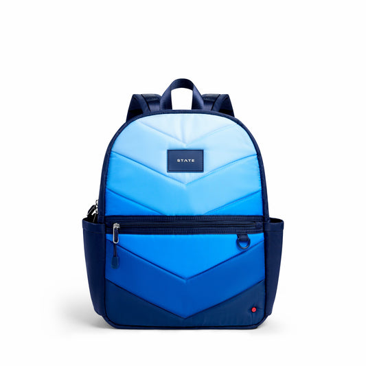 Kane Kids Double Pocket Nylon Puffer Blue Chevron | State Bags Premium