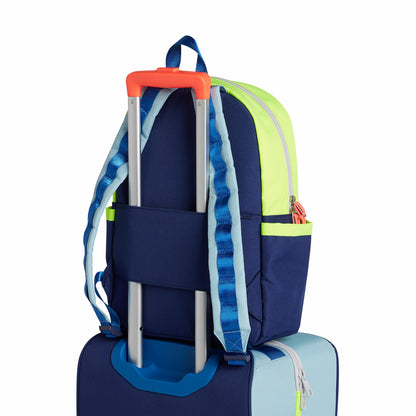 Kane Kids Travel Backpack Color Block Navy/Neon | State Bags Exclusive