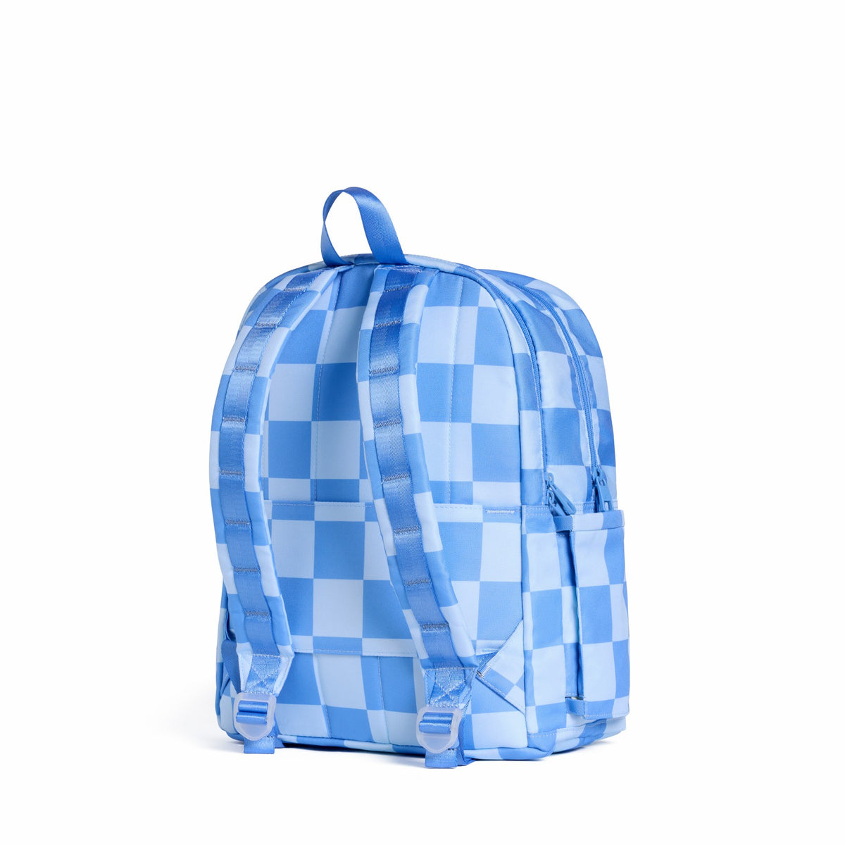 Kane Kids Double Pocket Backpack Recycled Polycanvas Charms Blue Check | State Bags Exclusive