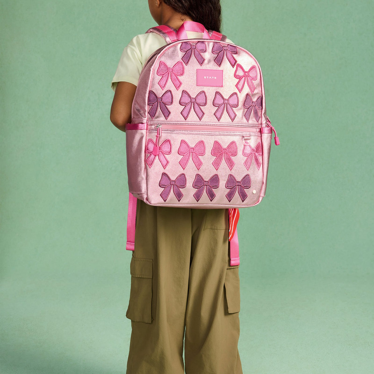 Kane Kids Backpack Metallic Patchwork Bows | State Bags Sale